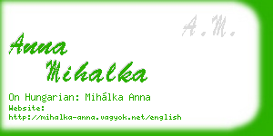 anna mihalka business card
